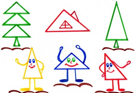 Рисунки из треугольников для детей