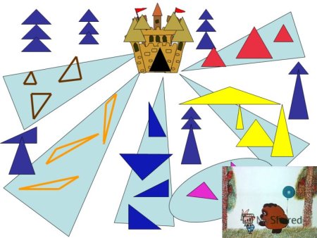 Рисунки из треугольников для детей