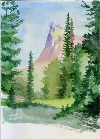 Гравюра Сибирь Тайга