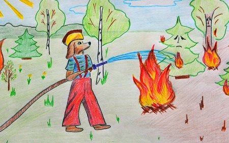 Рисунок на тему пожар