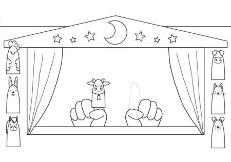 Кукольный театр раскраска для детей