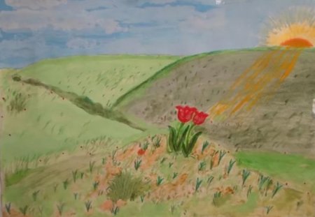 Детские рисунки степи