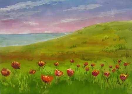 Степь рисунок