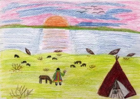 Детские рисунки степи