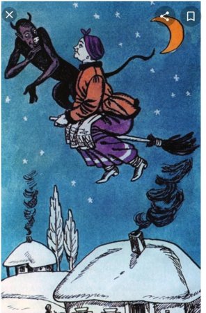 Иллюстрации к повести ночь перед Рождеством Солоха