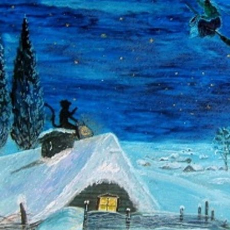 Рисунок на тему зимний вечер