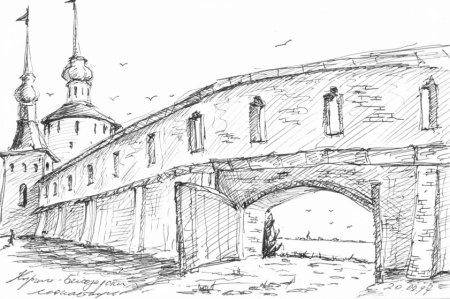 Кирилло-Белозерский монастырь рисунок