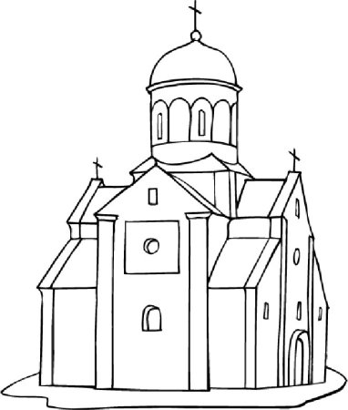 Церковь раскраска для детей
