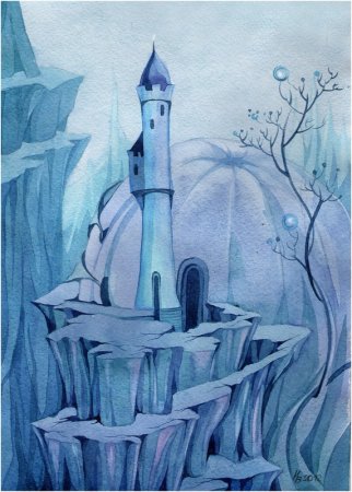 Царство снежной королевы гуашь