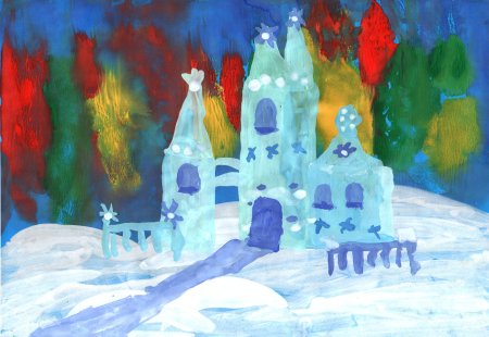 Рисуем замок снежной королевы