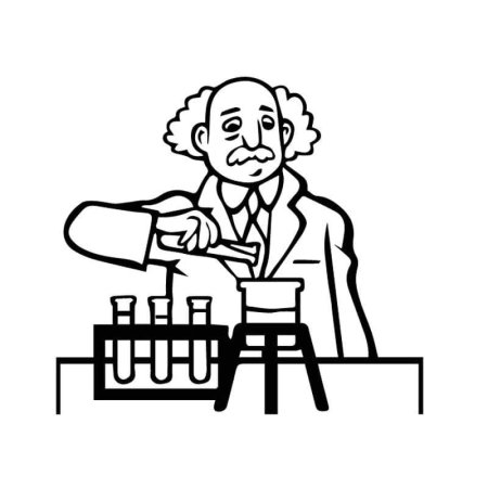 Химик раскраска для детей