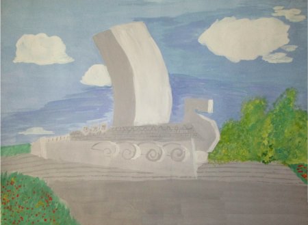 Монумент Самарская Ладья Самара рисунок