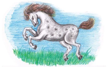 Лошадь рисунок детский