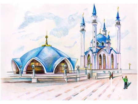 Кул-Шариф Казань акварелью
