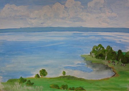 Река Волга для рисования