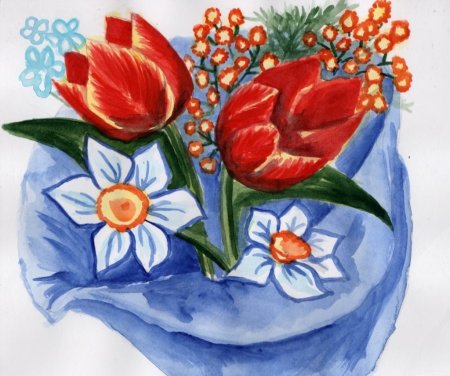 Рисование цветы для мамы