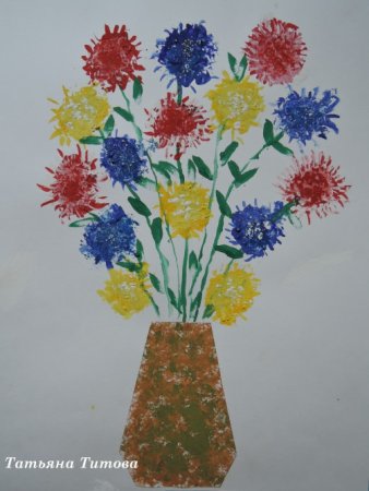 Рисование букет для мамы
