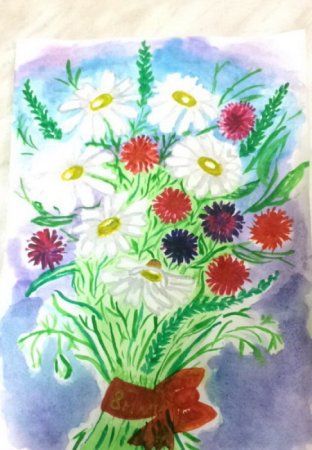 Букет для мамы рисунок