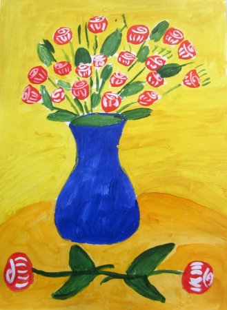 Рисование букет для мамы