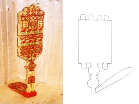 Мезенская прялка карандашом