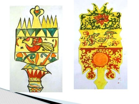 Эскиз декоративного украшения прялки