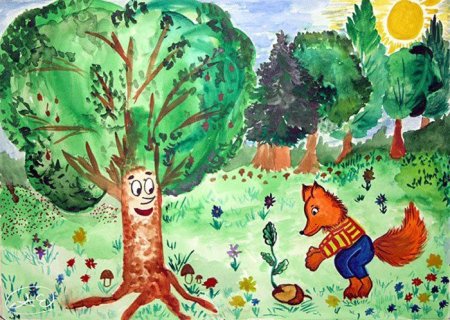 Рисование на тему лес
