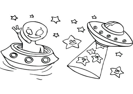 Летающая тарелка раскраска для детей
