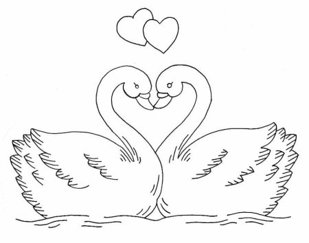 Лебеди раскраска на свадьбу