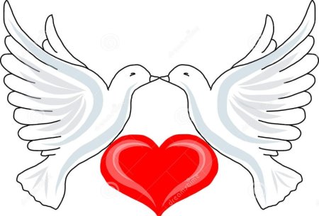 Два голубя с сердечком