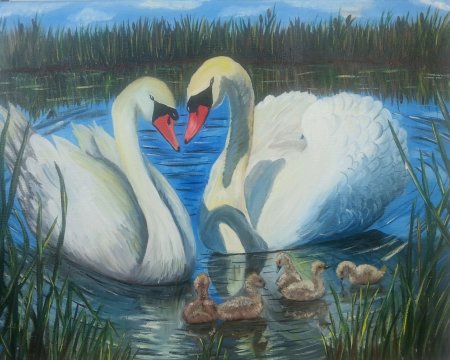 Картины с изображением лебедей