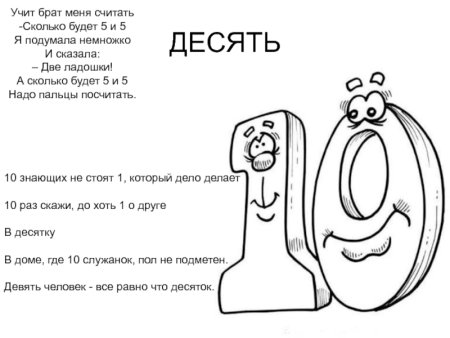 Цифра 10 раскраска