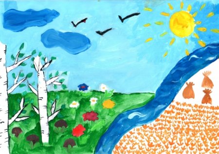 Детский рисунок на тему Родина