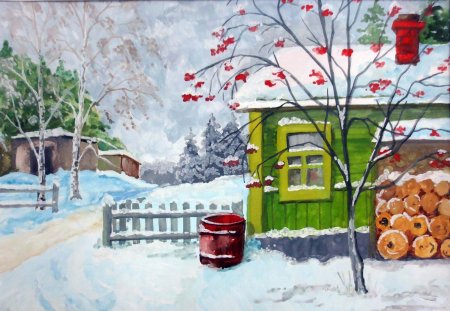 Рисование первый снег