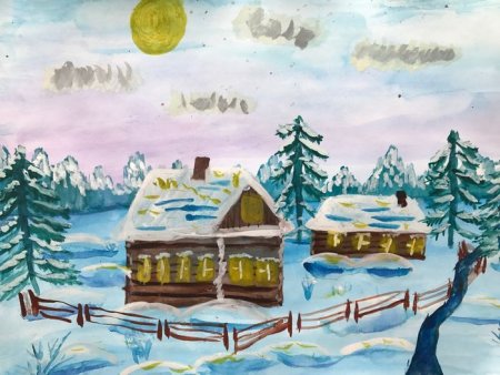 Зимние рисунки для срисовки