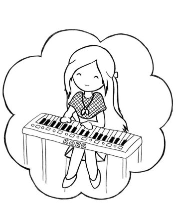 Пианино раскраска