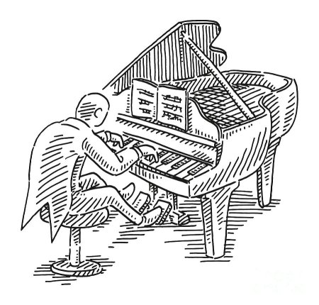 Пианино раскраска