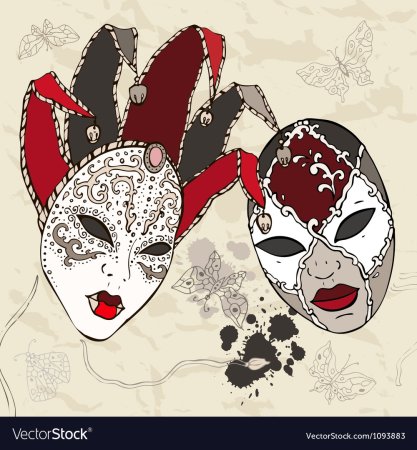 Маска карнавальная венецианская вектор