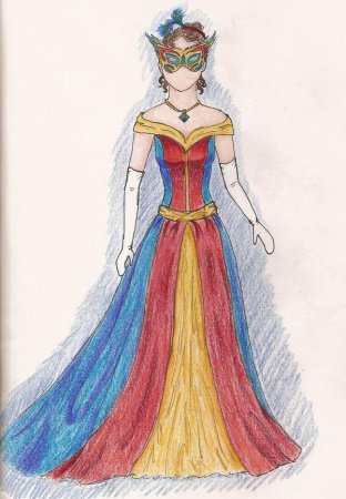 Человек в маскарадном костюме рисунок