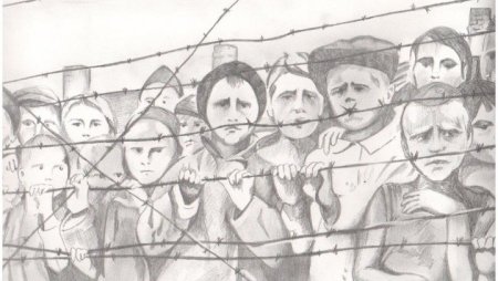 Рисунки узников концлагеря Освенцим