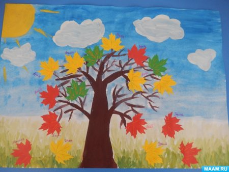 Аппликация осенний листопад