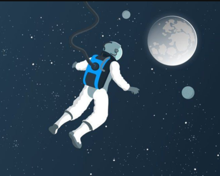 Космонавт в невесомости