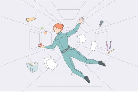 Человек в невесомости рисунок