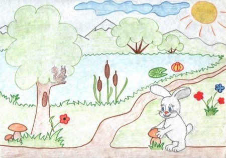 Рисунок на свободную тему природа