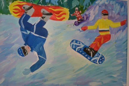 Зимний спорт рисование
