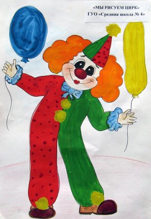 Рисование веселый клоун