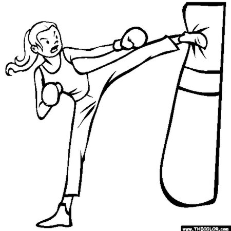 Раскраски спортсменов для детей тхэквондист