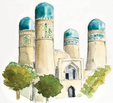 Медресе чор минор в Бухаре чертежи