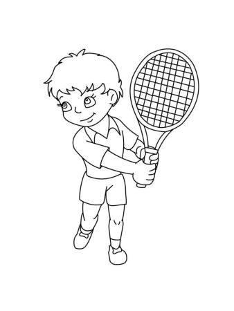 Раскраска для мальчиков теннис