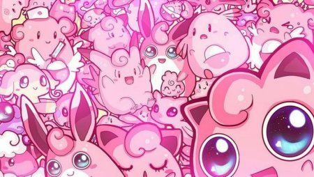 Розовый покемон