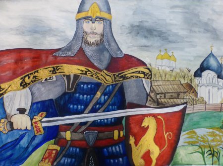 Портрет Александра Невского для детей